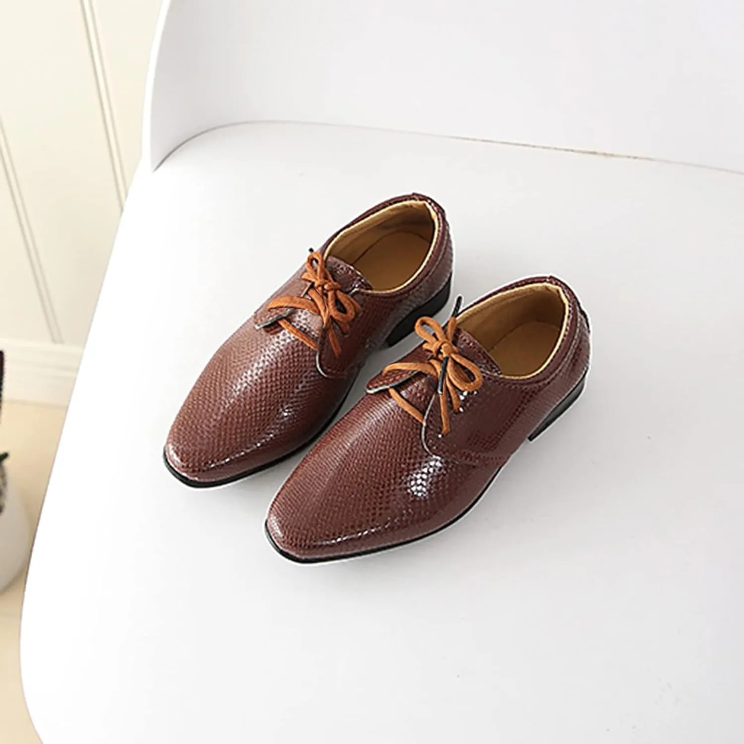 Boys Kids Latin Dance Shoes Lace-up Profession Ballroom Tango Performance Standard British Modern Dancing Shoes