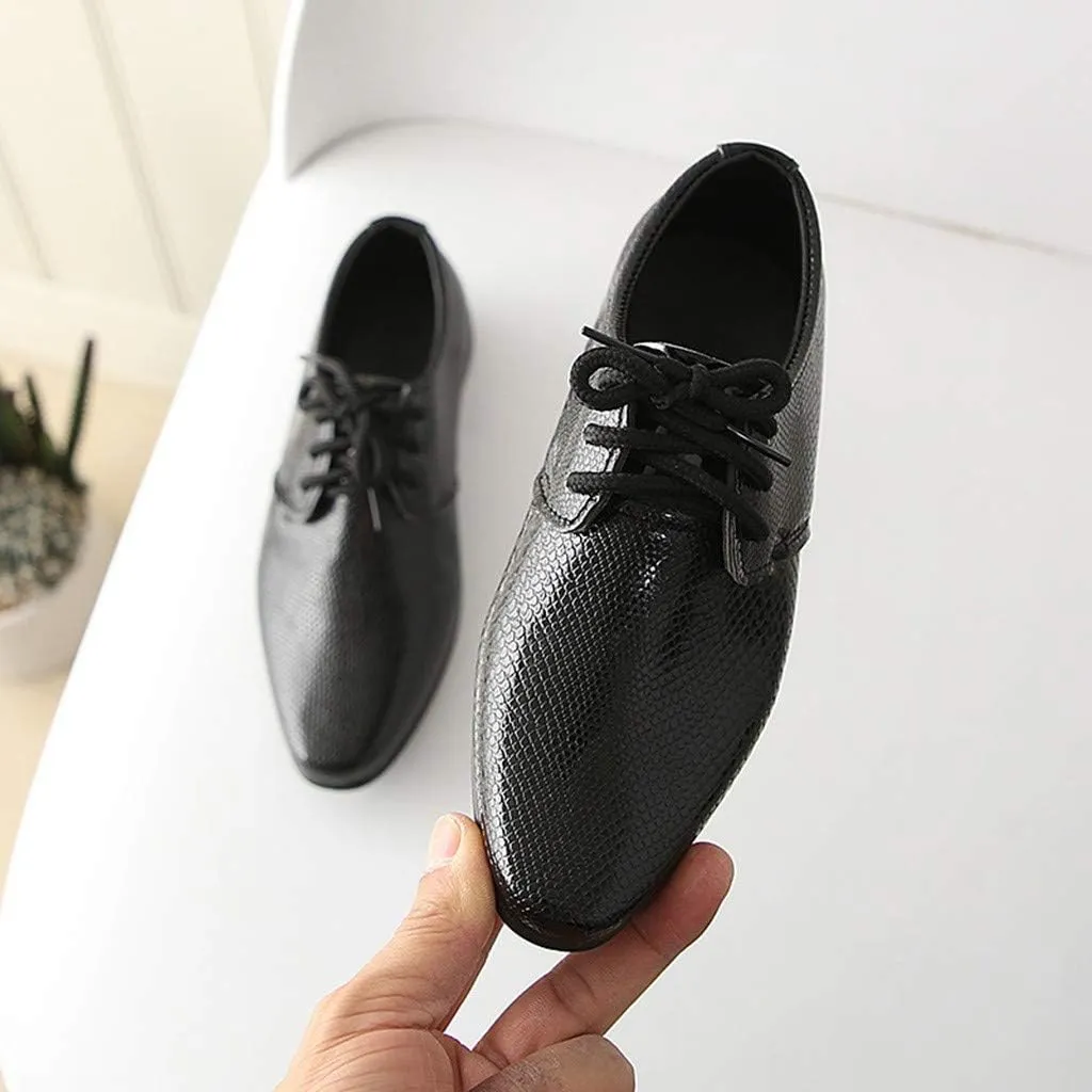 Boys Kids Latin Dance Shoes Lace-up Profession Ballroom Tango Performance Standard British Modern Dancing Shoes