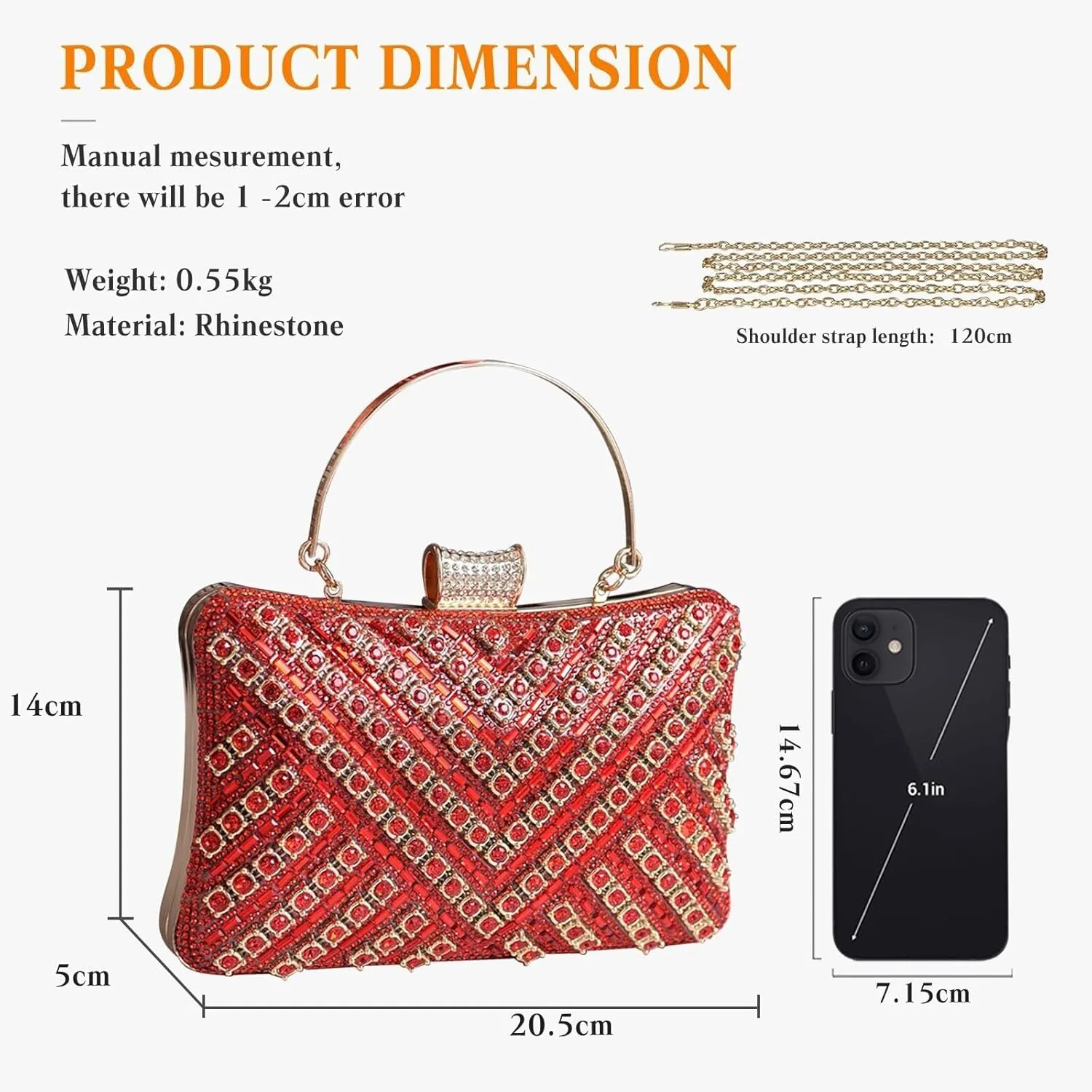 Bridal Wedding Purse Bling Crystal Shoulder Sparkling Glitter Crossbody Women Evening Rhinestone Clutch