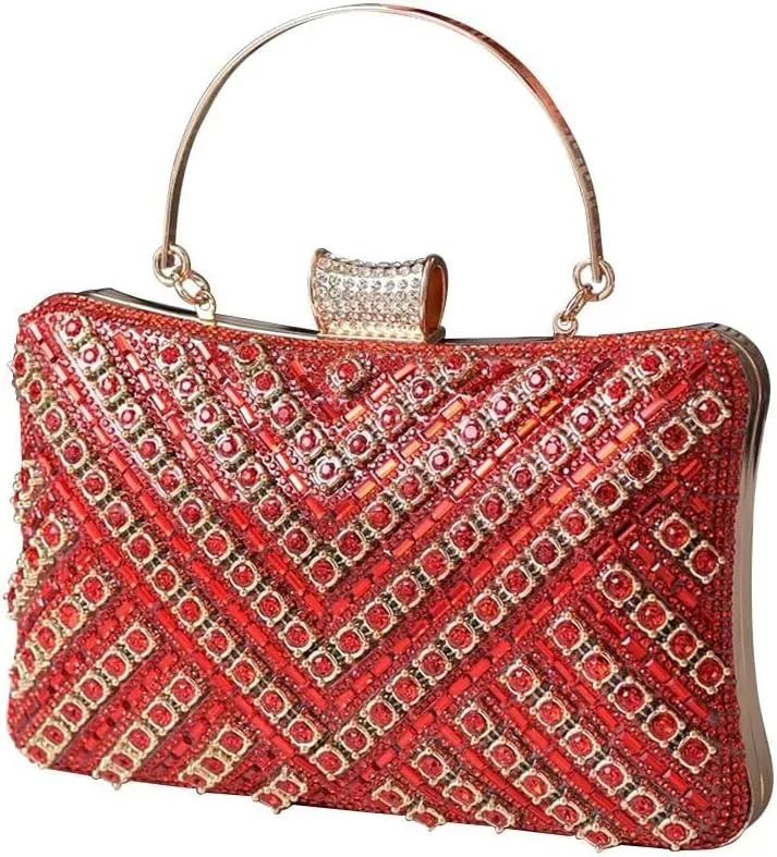 Bridal Wedding Purse Bling Crystal Shoulder Sparkling Glitter Crossbody Women Evening Rhinestone Clutch