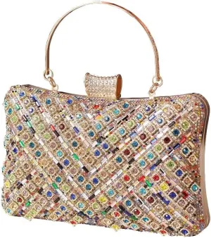Bridal Wedding Purse Bling Crystal Shoulder Sparkling Glitter Crossbody Women Evening Rhinestone Clutch