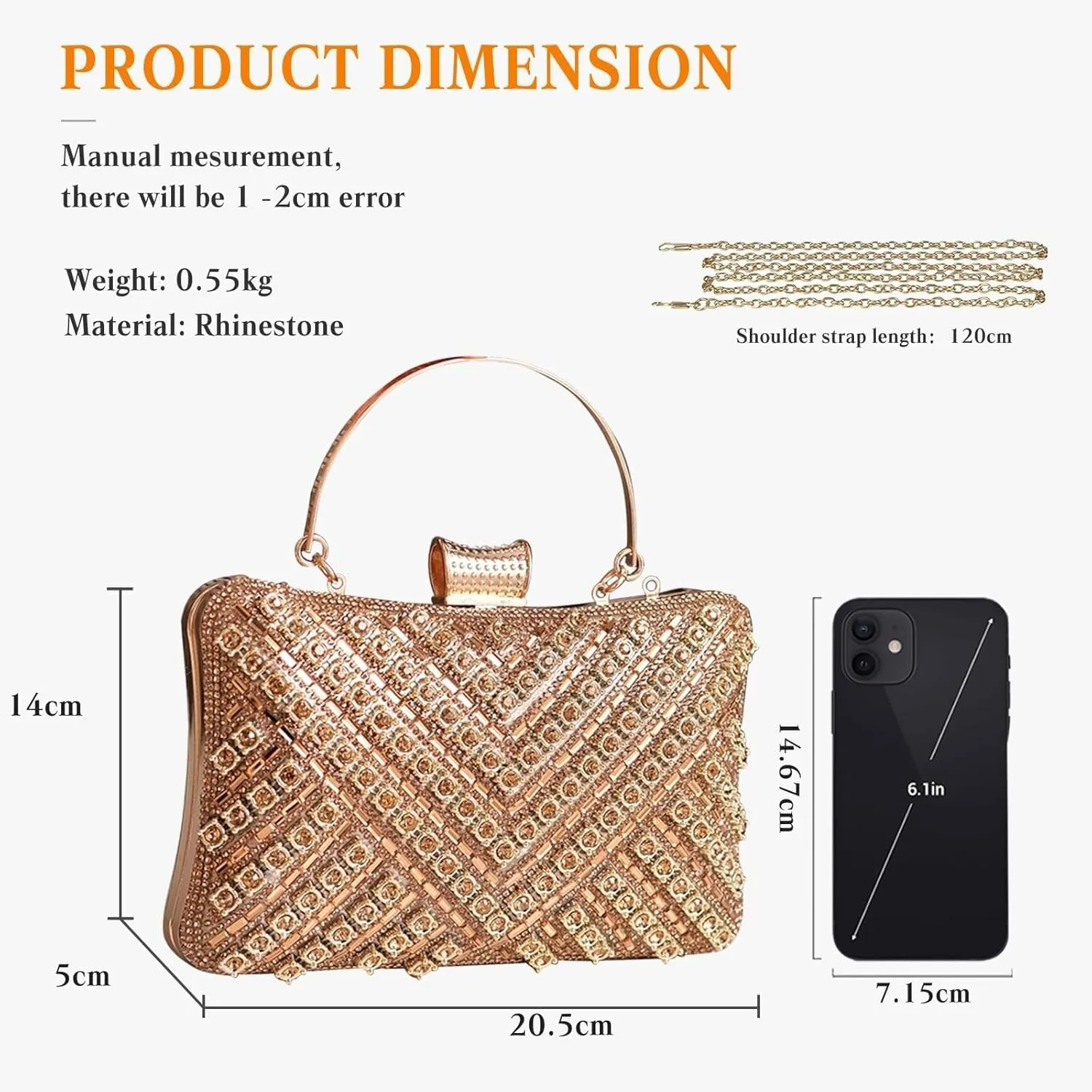 Bridal Wedding Purse Bling Crystal Shoulder Sparkling Glitter Crossbody Women Evening Rhinestone Clutch