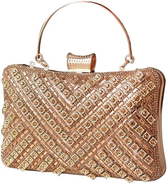 Bridal Wedding Purse Bling Crystal Shoulder Sparkling Glitter Crossbody Women Evening Rhinestone Clutch