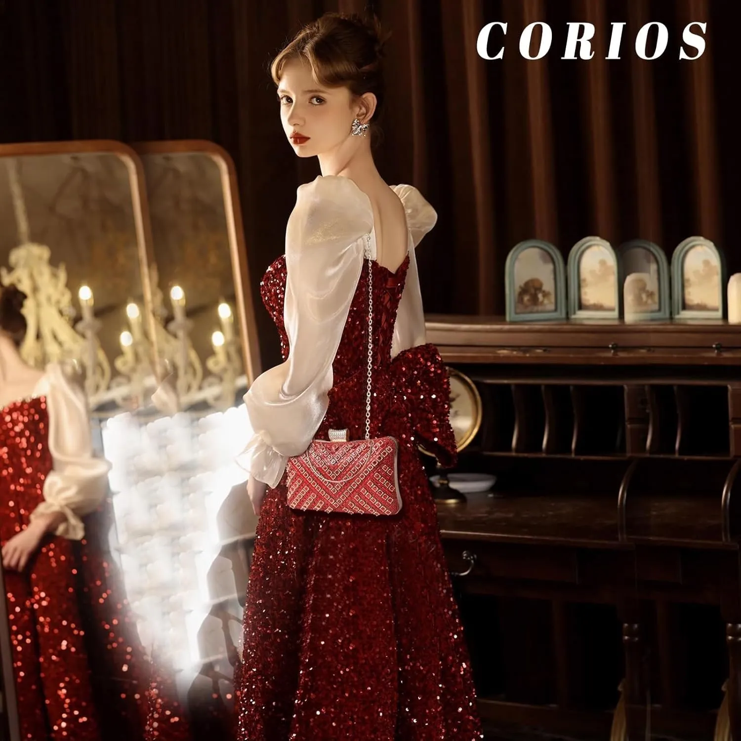 Bridal Wedding Purse Bling Crystal Shoulder Sparkling Glitter Crossbody Women Evening Rhinestone Clutch