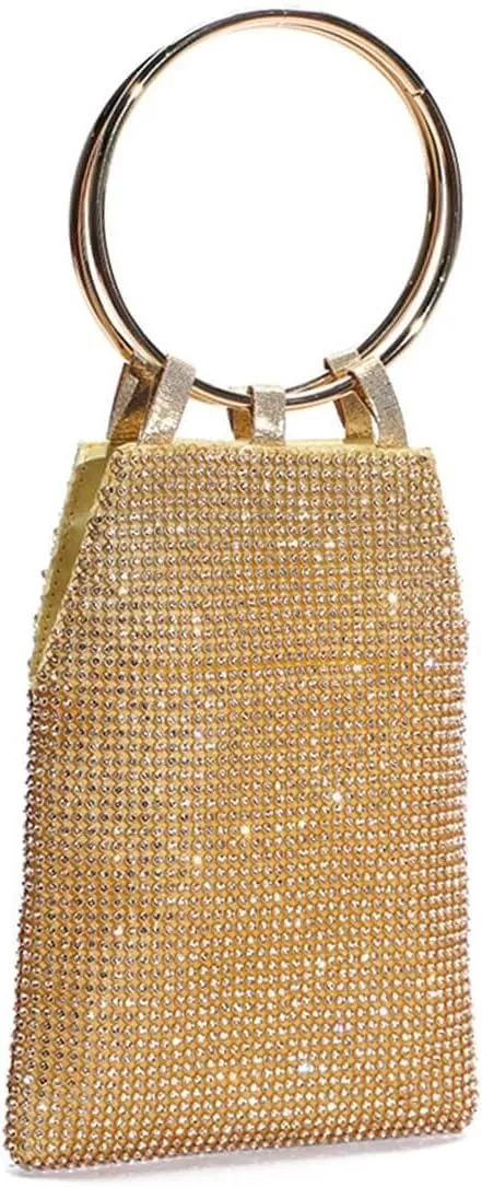 Bridal Wedding Purse Sparkling Crystal Handbag Shoulder With Detachable Mini Evening for Women Rhinestone Clutch