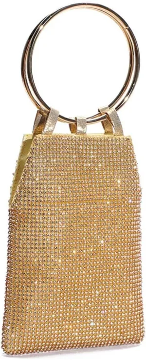 Bridal Wedding Purse Sparkling Crystal Handbag Shoulder With Detachable Mini Evening for Women Rhinestone Clutch