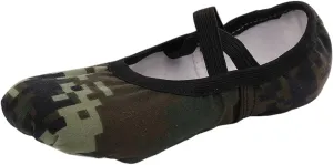 Camouflage Ballet Shoes Girls Canvas Ballet Flat Toddler Girls Ballet Slippers No-Tie Boys Dance Shoes Toddler