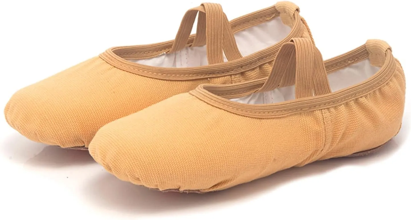 Canvas Ballet Dance Shoes Girls Women Ballet Shoes Stretch Split Sole for Indoor Perform Yoga Performance