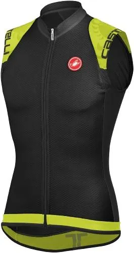 Castelli Entrata Sleeveless FZ - Black-Lime