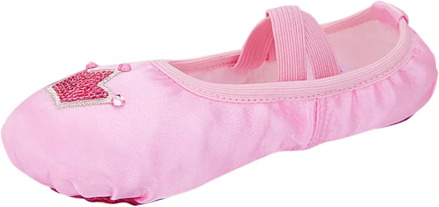 Children Dance Shoes Ballet Dance Shoes Body Training Shoes Satin Embroidered Yoga Shoes Light up Kid Shoes