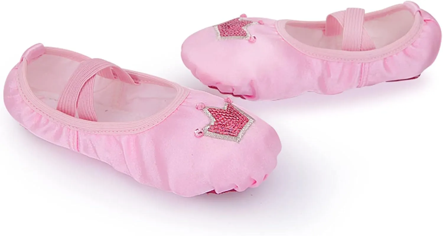 Children Dance Shoes Ballet Dance Shoes Body Training Shoes Satin Embroidered Yoga Shoes Light up Kid Shoes