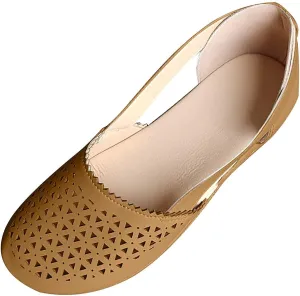 Closed Toe Sandals Women Hollow Out Shoes Orthotic Wedge Flats Sandals Round Toe Casual Slip On Comfort Eyelets Shoes