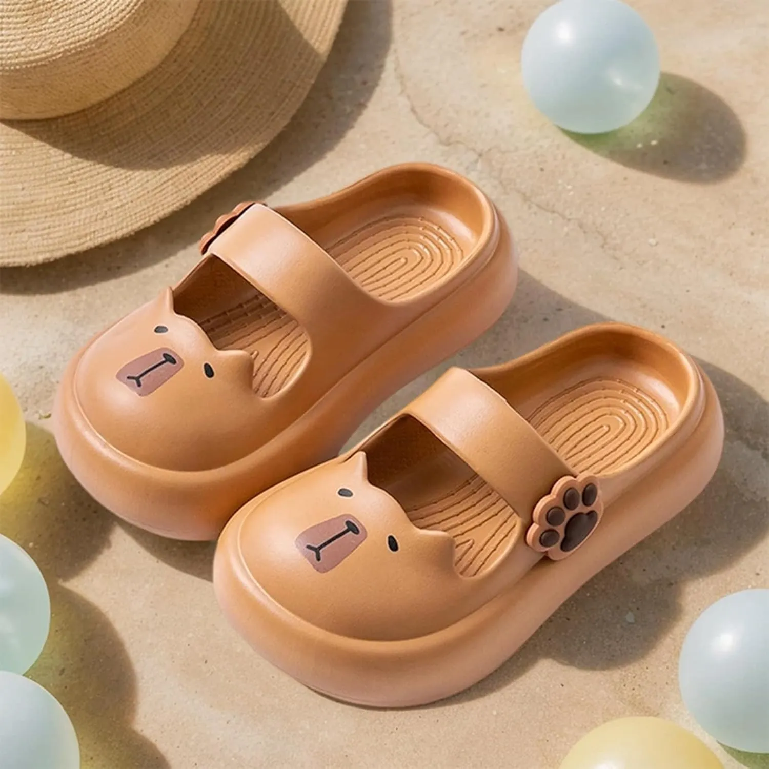 Cloud Slides for KidsShower Slippers Bathroom Pool SandalsBoys Girls Comfy Thick Sole SlippersSummer Non-Slip Beach Shoes