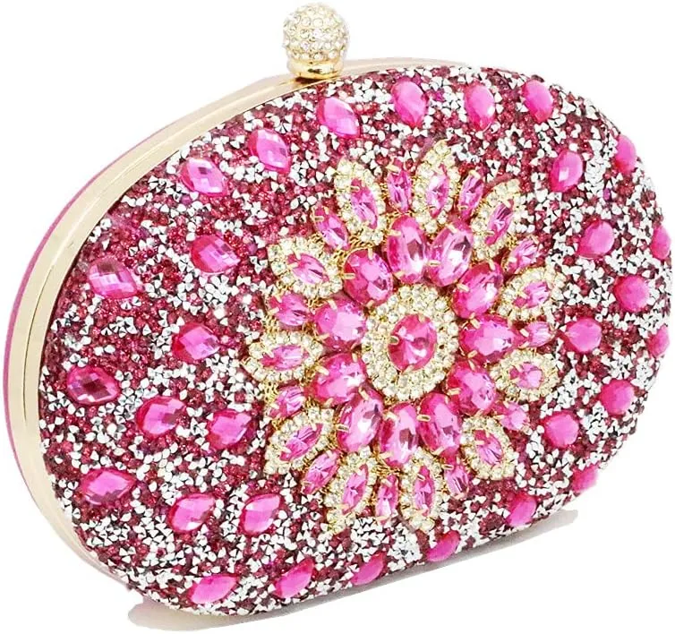 Clutch Purses for Women Evening Bag Nude Purse Luxury Handbag Bride Wallet Glitter Multicolor Rhinestone Bags