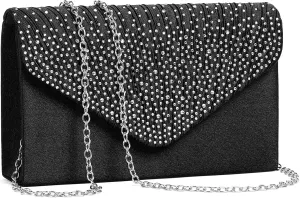 Clutch Purses for Women, Evening Bag with Detachable Chain Ladies Sparkling Party Handbag Wedding Bags
