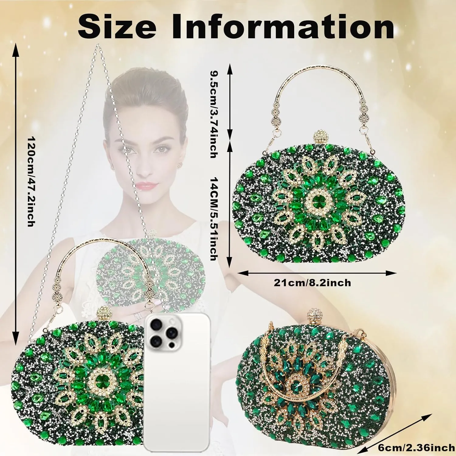 Clutch Purses For Women Rhinestone Evening Purse Sparkling Handbags Crystal Clutch For Wedding Party