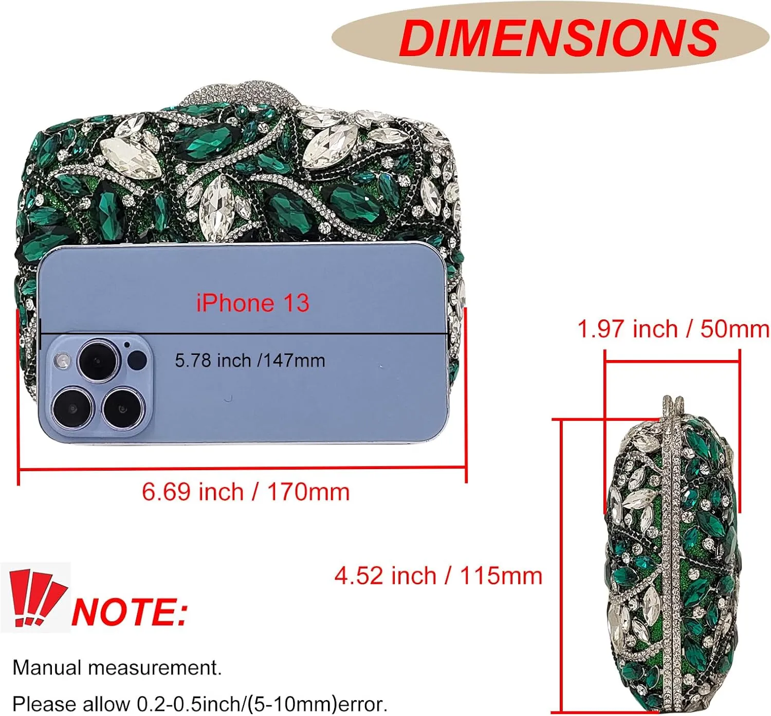 Colorful Crystal Clutch Box Handbag Women Sparkling Evening Bags for Wedding Party Prom Purse
