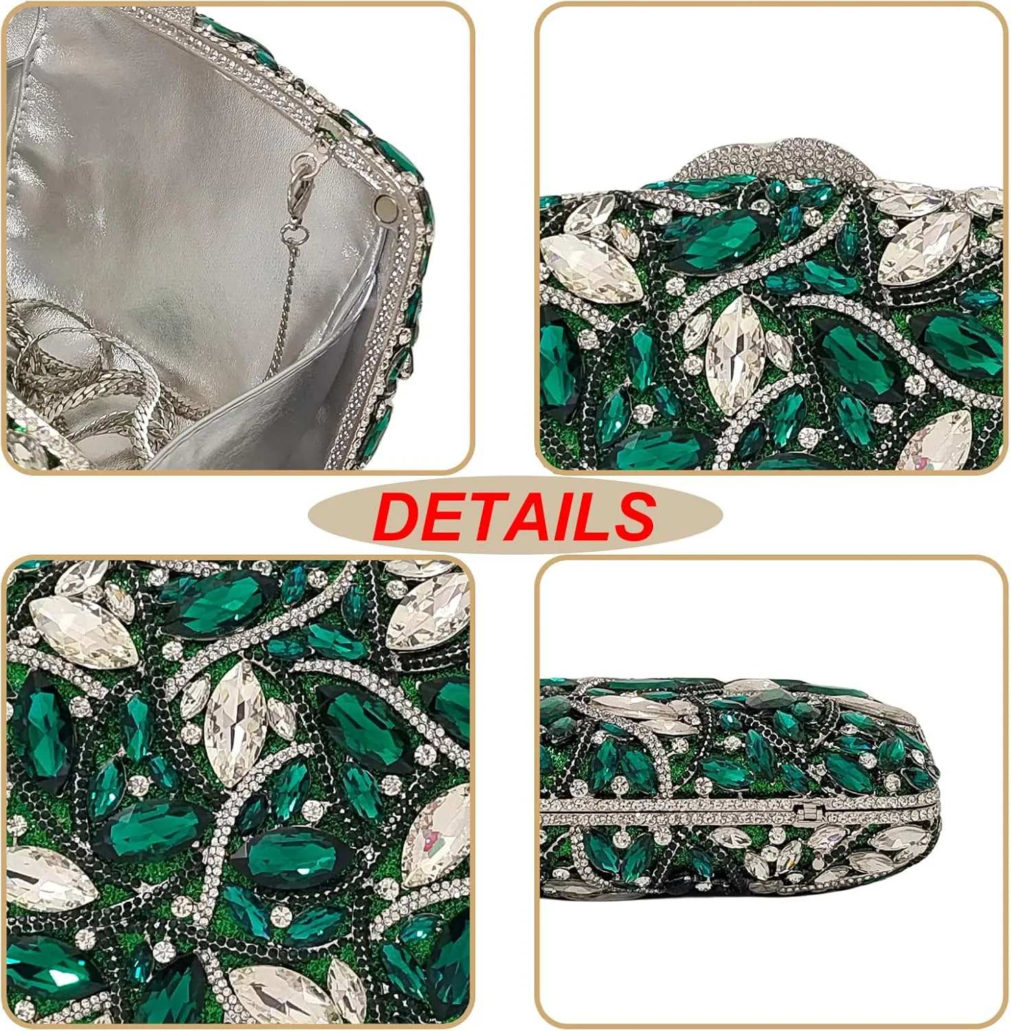 Colorful Crystal Clutch Box Handbag Women Sparkling Evening Bags for Wedding Party Prom Purse