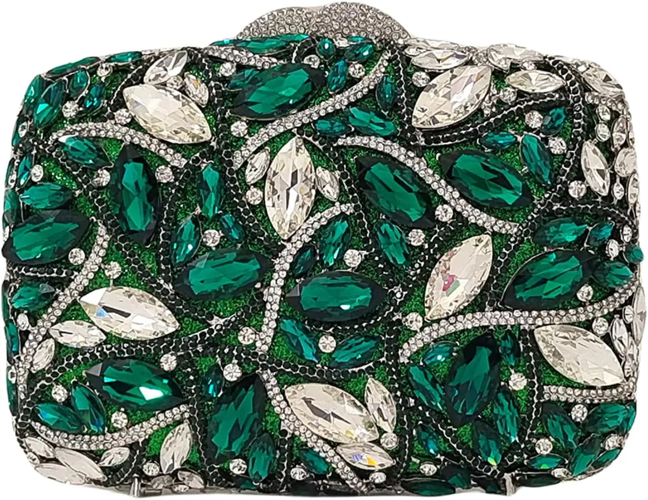 Colorful Crystal Clutch Box Handbag Women Sparkling Evening Bags for Wedding Party Prom Purse
