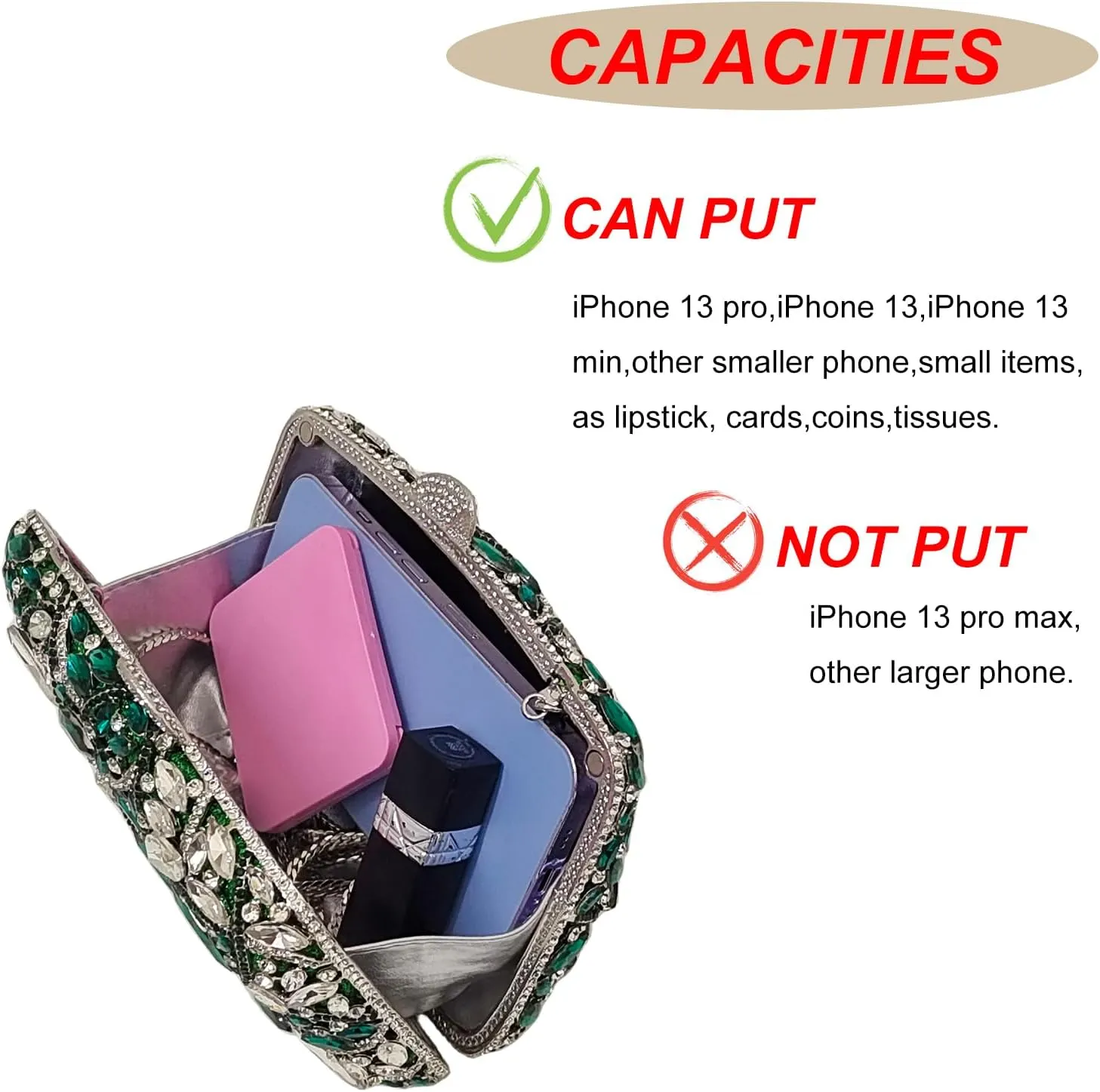 Colorful Crystal Clutch Box Handbag Women Sparkling Evening Bags for Wedding Party Prom Purse