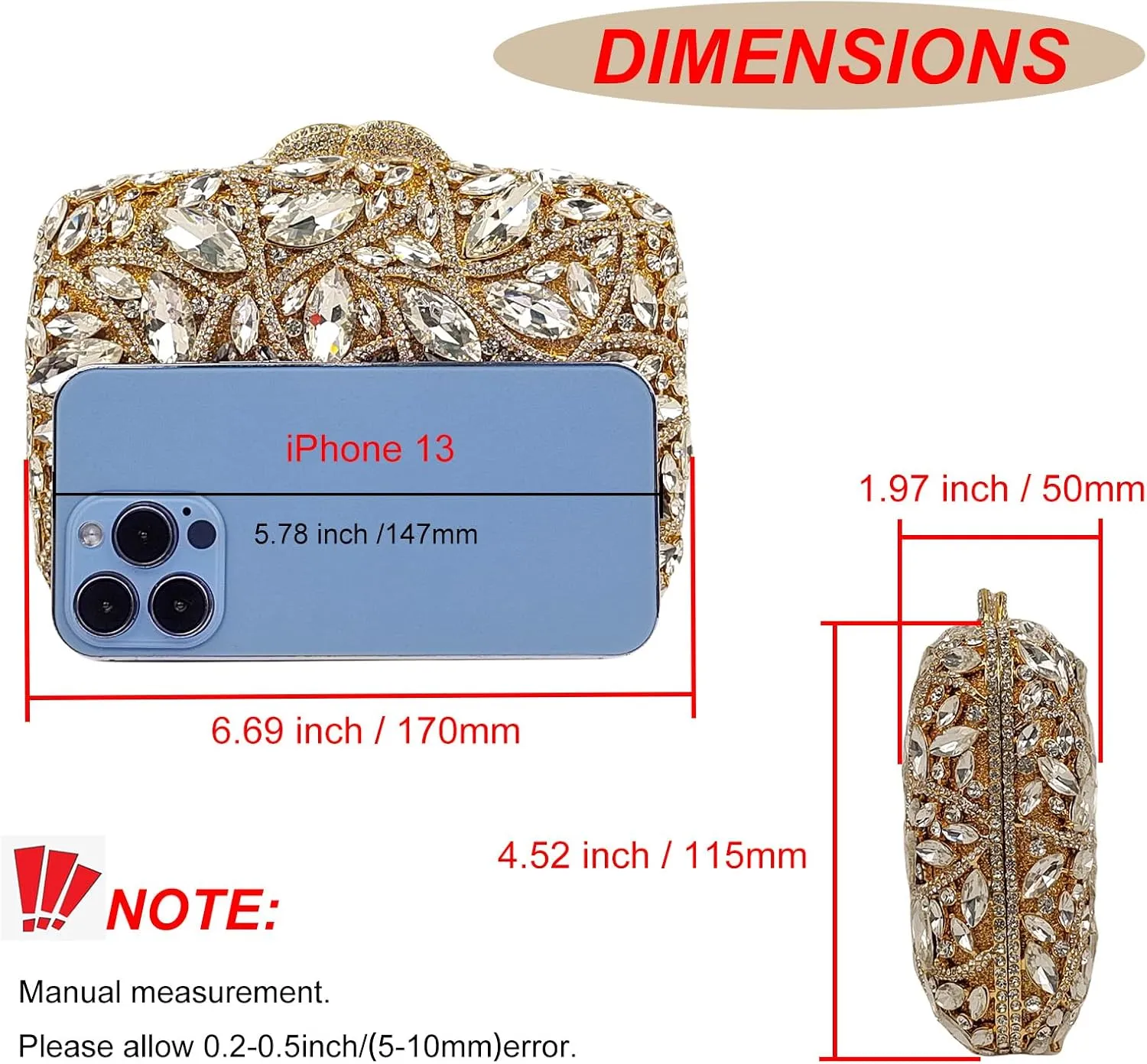 Colorful Crystal Clutch Box Handbag Women Sparkling Evening Bags for Wedding Party Prom Purse