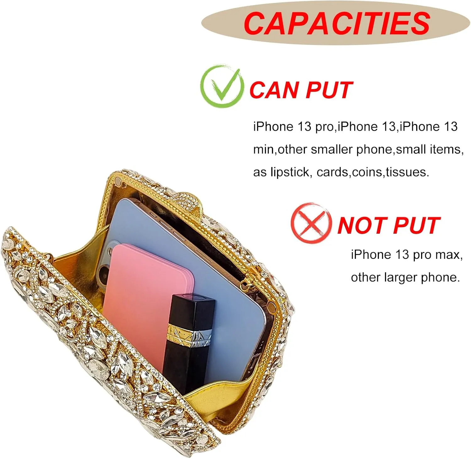 Colorful Crystal Clutch Box Handbag Women Sparkling Evening Bags for Wedding Party Prom Purse