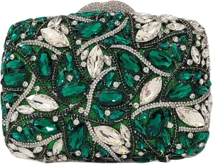 Colorful Crystal Clutch Box Handbag Women Sparkling Evening Bags for Wedding Party Prom Purse