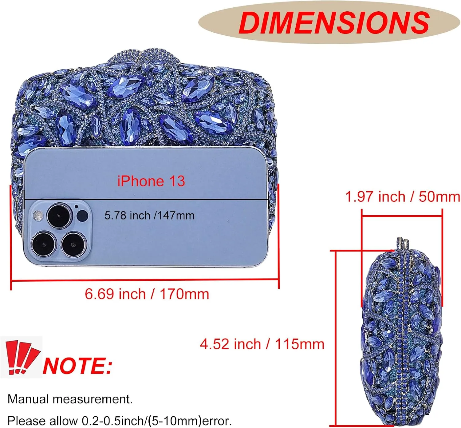 Colorful Crystal Clutch Box Handbag Women Sparkling Evening Bags for Wedding Party Prom Purse