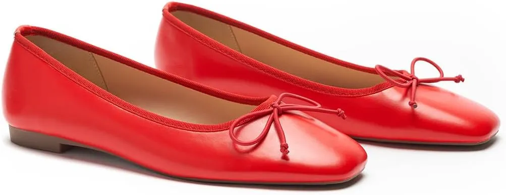 C.Paravano Women's Ballet Flats, Comfortable Slip On Round Toe Flat Shoes, Casual Walking Shoes for Women, Slip-On Bow Dressy Flats for Work Office & Wedding Party