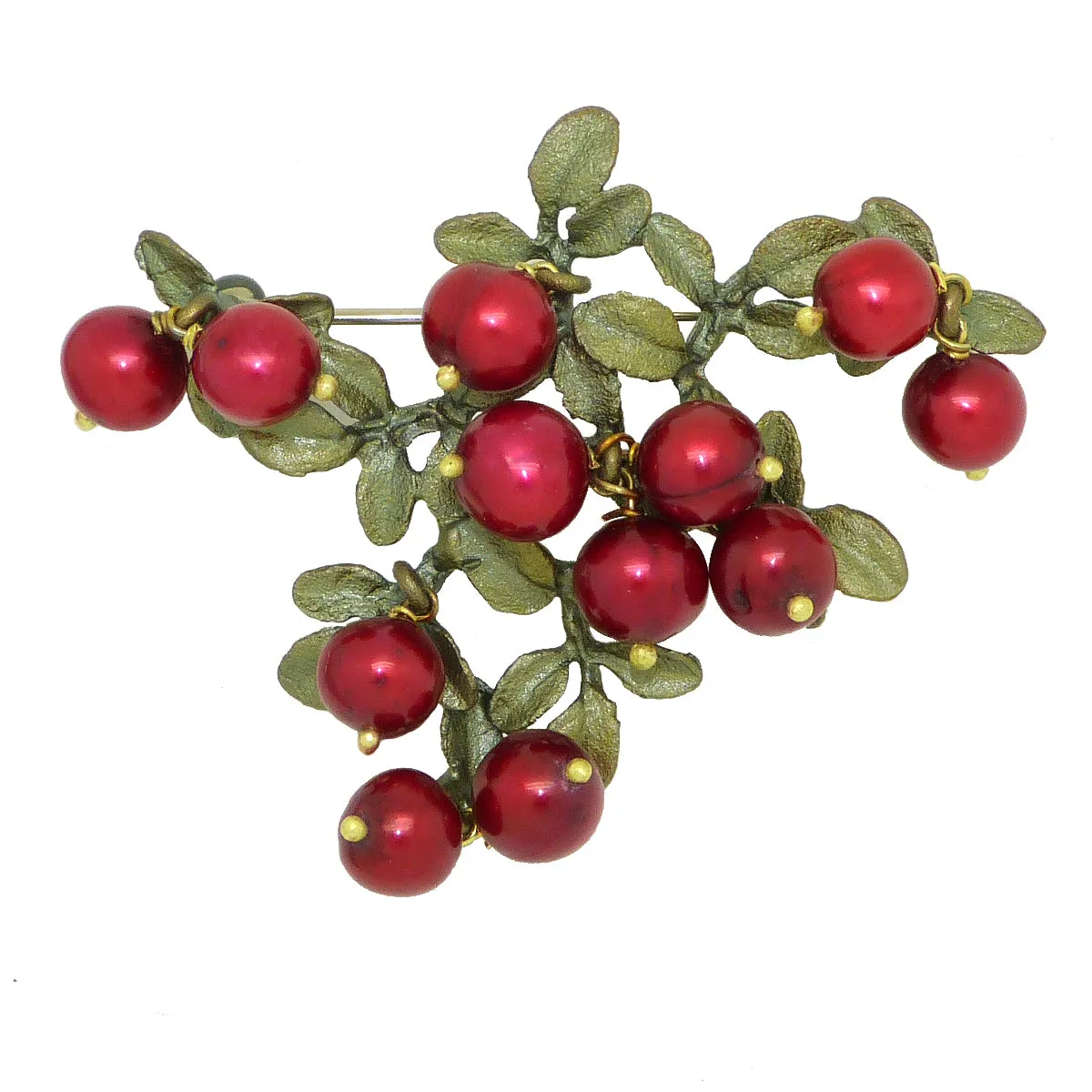 Cranberry Pendant on Pearl Necklace by Michael Michaud Nature Silver Seasons 8055