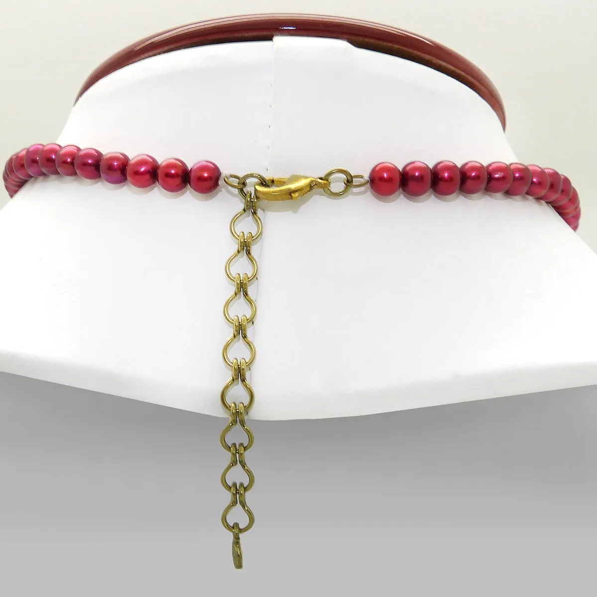 Cranberry Pendant on Pearl Necklace by Michael Michaud Nature Silver Seasons 8055