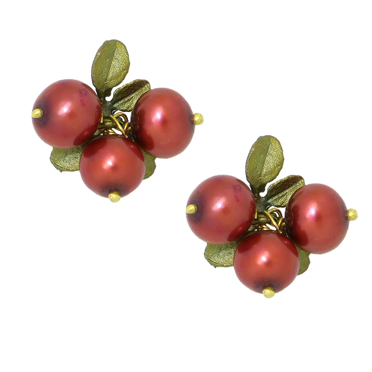 Cranberry Pendant on Pearl Necklace by Michael Michaud Nature Silver Seasons 8055
