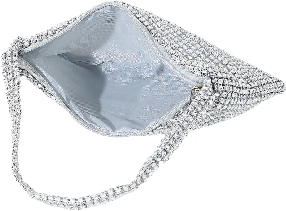 DJBM Women Bow Evening Clutch Sparkling Deluxe Rhinestones Purse for Daily Feast