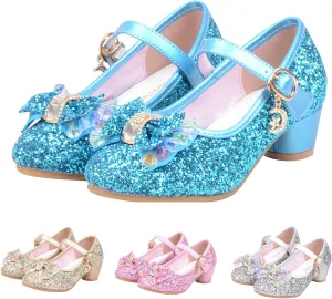 Dress Shoes for Girls,Baby Kids Pearl Sandals Crystal Princess Shoes Bling Girls Infant Bowknot Cute Shoes 5-12 Years