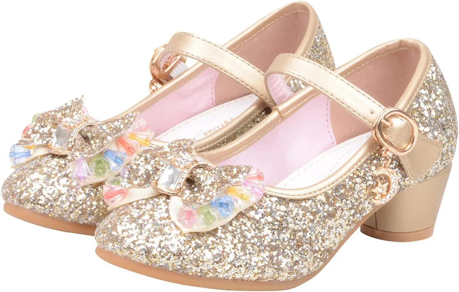 Dress Shoes for Girls,Baby Kids Pearl Sandals Crystal Princess Shoes Bling Girls Infant Bowknot Cute Shoes 5-12 Years