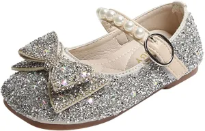 Dress Shoes for Girls,Fashion Autumn Girl Casual Shoes Rhinestone Sequin Bow Buckle Dress Shoes Dance Shoes 1-11 Years
