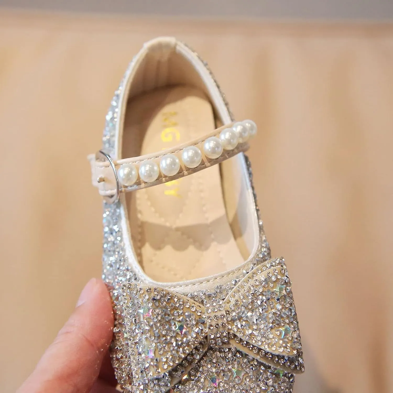 Dress Shoes for Girls,Fashion Autumn Girl Casual Shoes Rhinestone Sequin Bow Buckle Dress Shoes Dance Shoes 1-11 Years