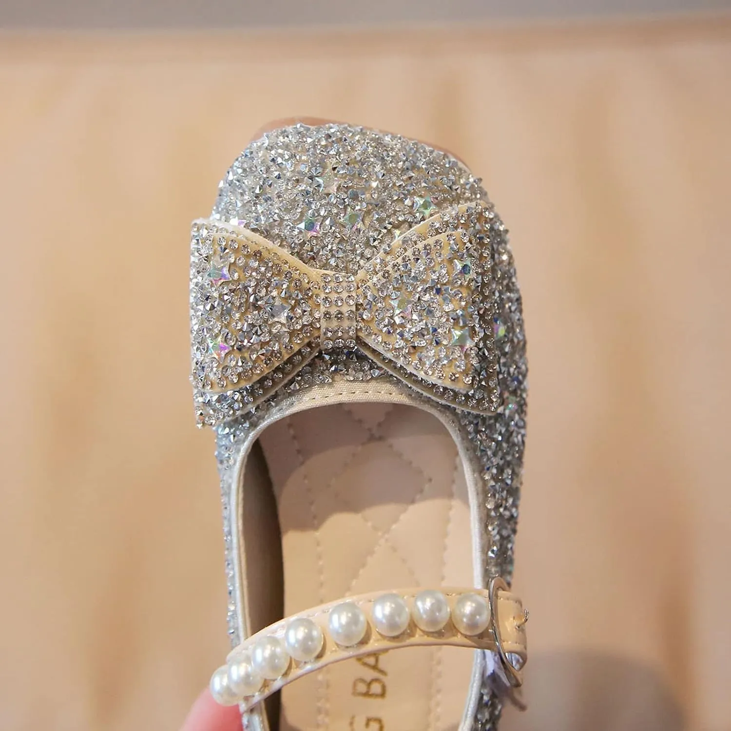 Dress Shoes for Girls,Fashion Autumn Girl Casual Shoes Rhinestone Sequin Bow Buckle Dress Shoes Dance Shoes 1-11 Years