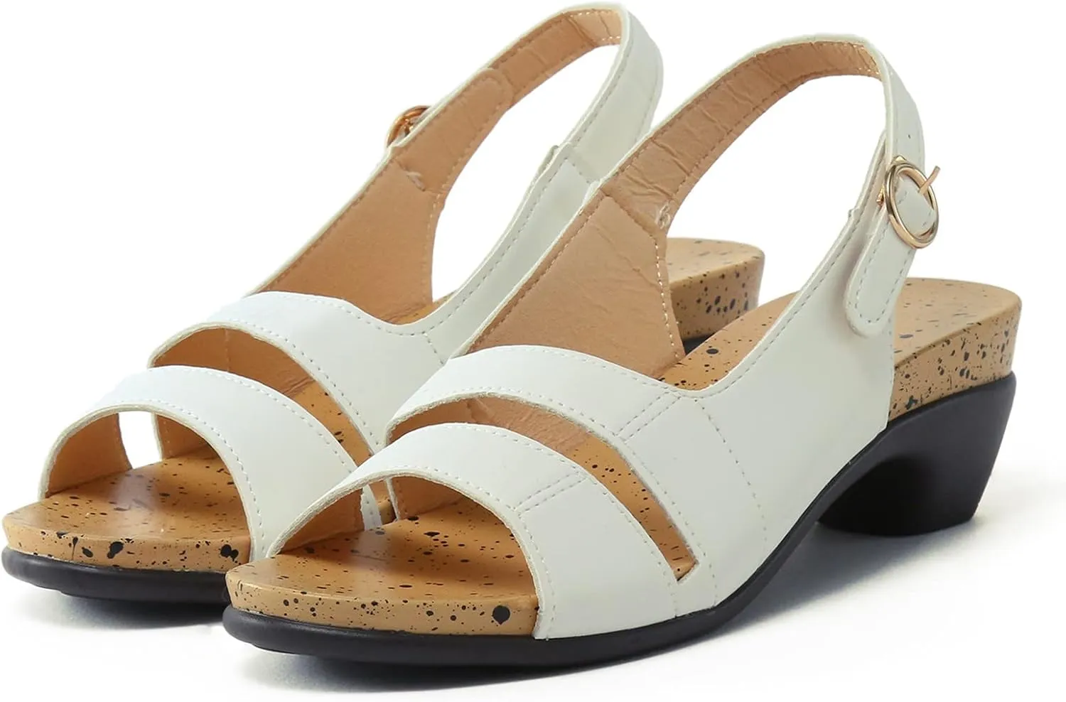 Eduavar Women's Dressy Fashion Sandals - Leopard Print Wedge Open Toe Flat