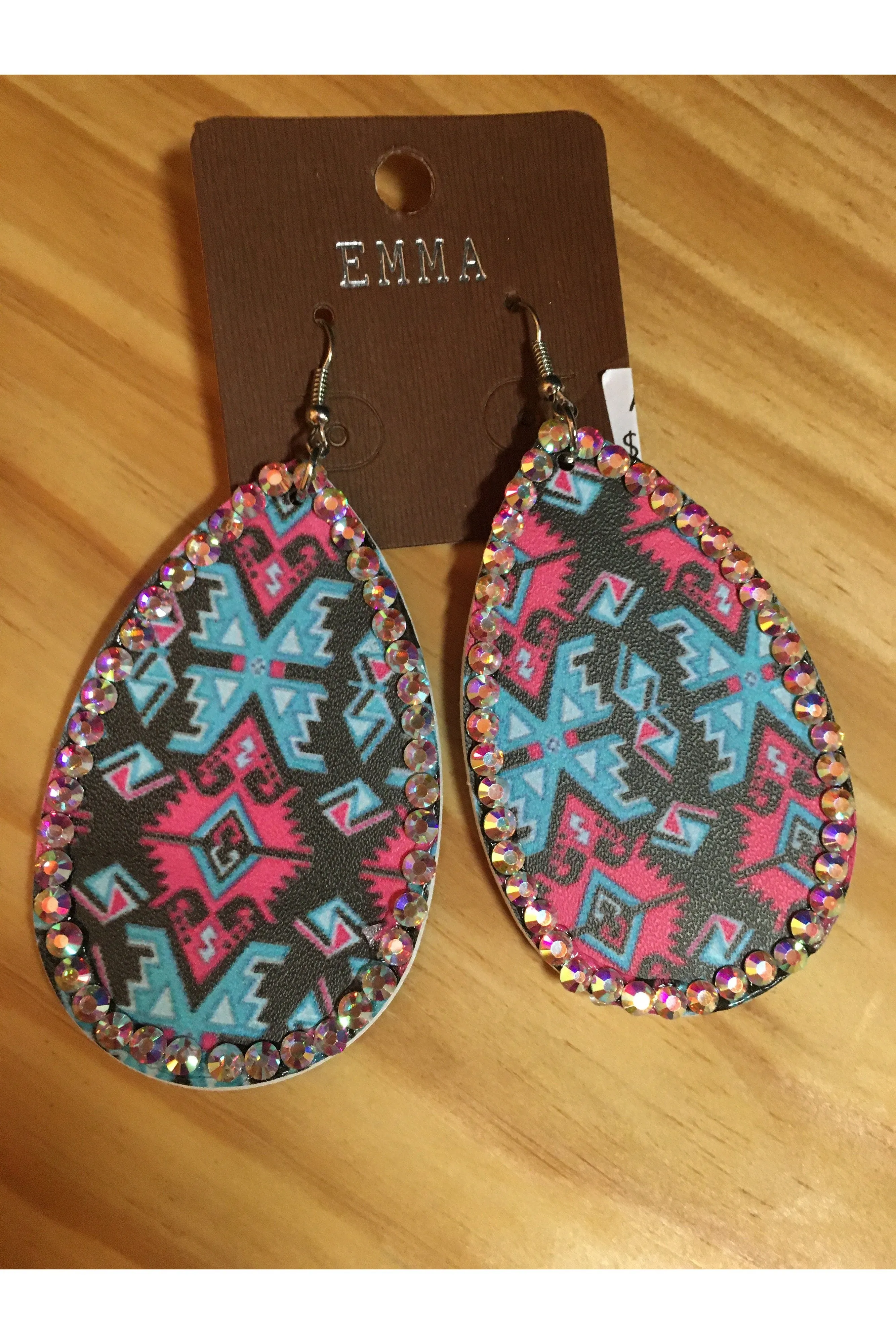 Emma Bright Turquoise And Hot Pink Aztec Necklace