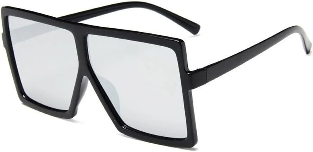 Fashion Designer Women Sunglasses Oversized Flat Top Square Frame Retro Gradient Lens