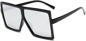 Fashion Designer Women Sunglasses Oversized Flat Top Square Frame Retro Gradient Lens