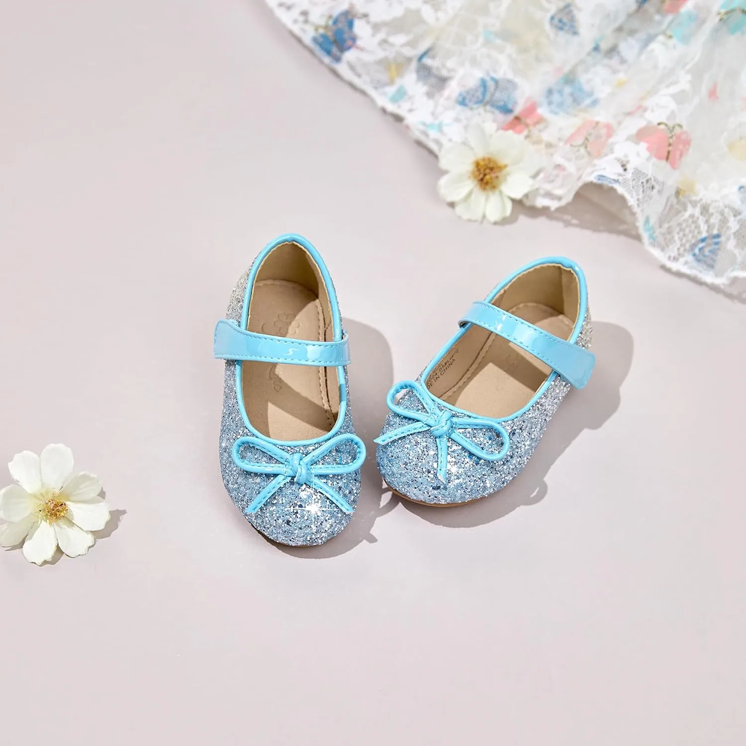 Flaryzone Toddler/Little Girls' Ballerina Flat Mary Jane Princess Dress Shoes - Wedding School Party