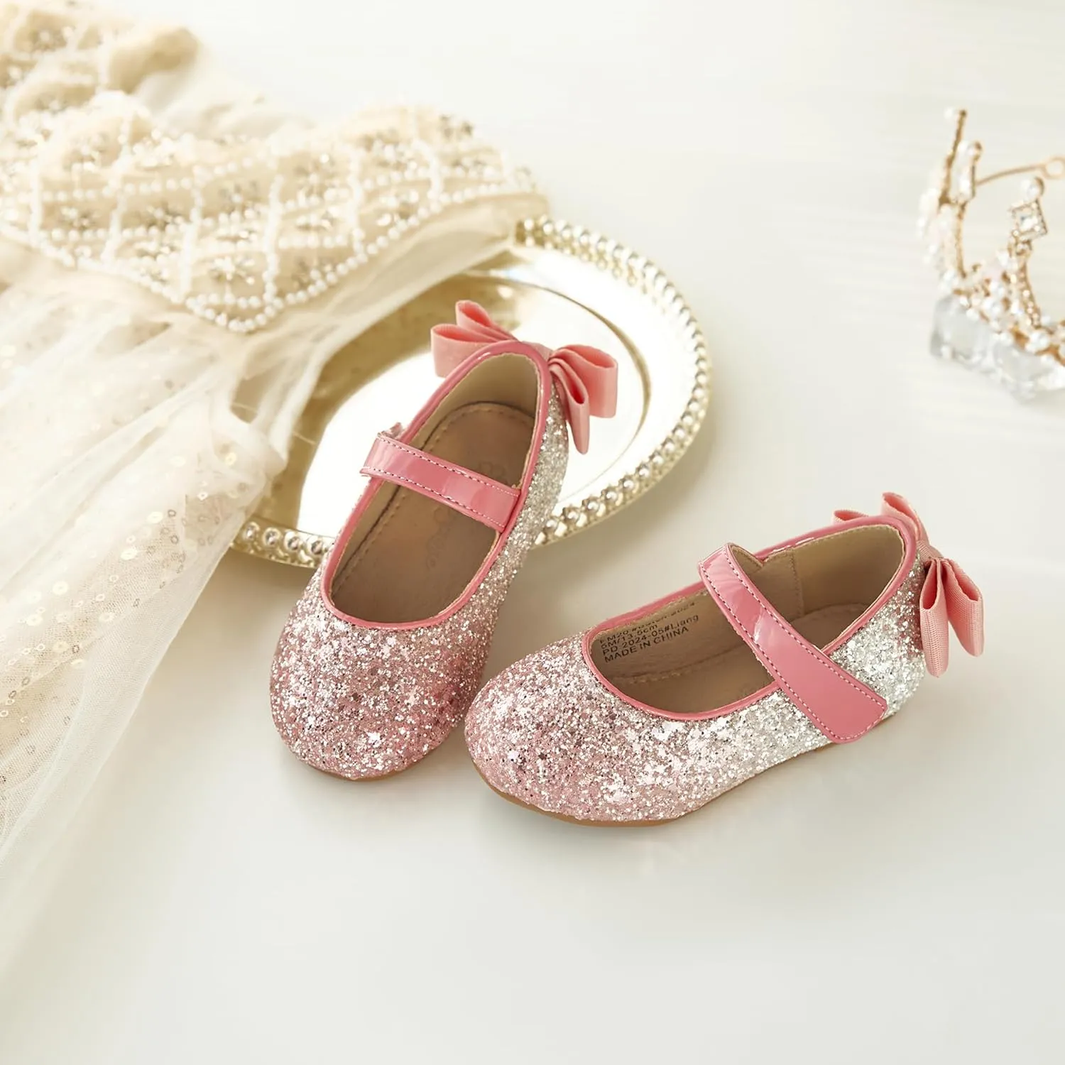 Flaryzone Toddler/Little Girls' Ballerina Flat Mary Jane Princess Dress Shoes - Wedding School Party