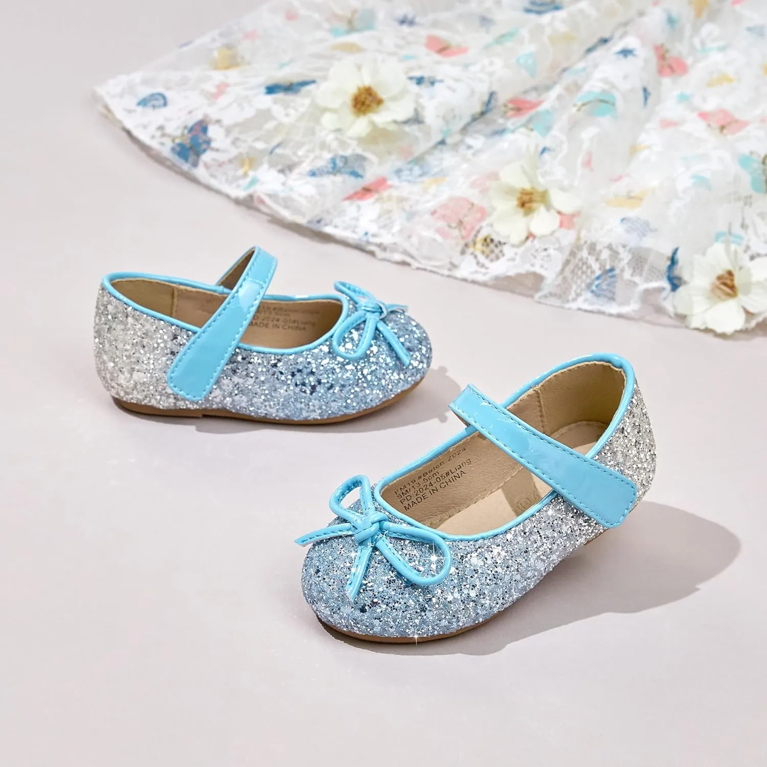 Flaryzone Toddler/Little Girls' Ballerina Flat Mary Jane Princess Dress Shoes - Wedding School Party