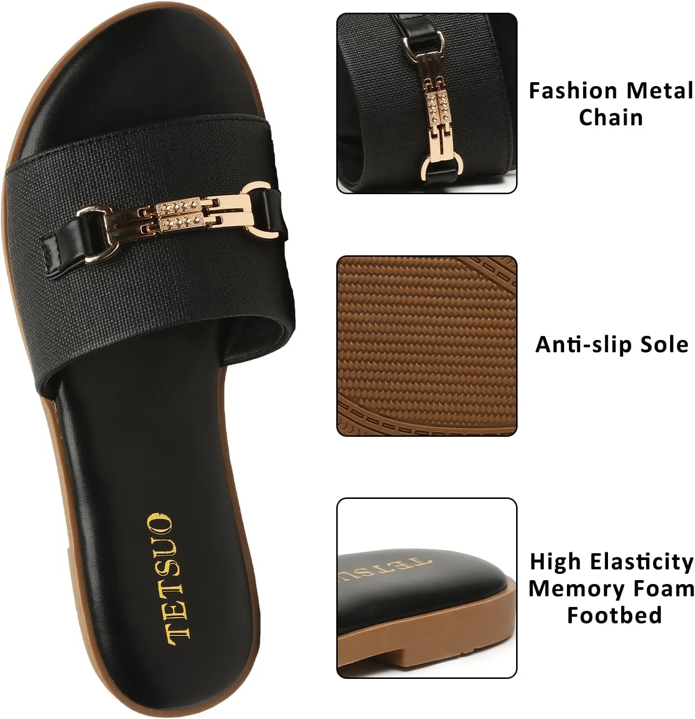 Flat Sandals for Women 2025 Slide Sandals Summer Fashion Women Dressy Slip on Shoes for Party Wedding Vacation Beach Walking Square Open Toe Shoes