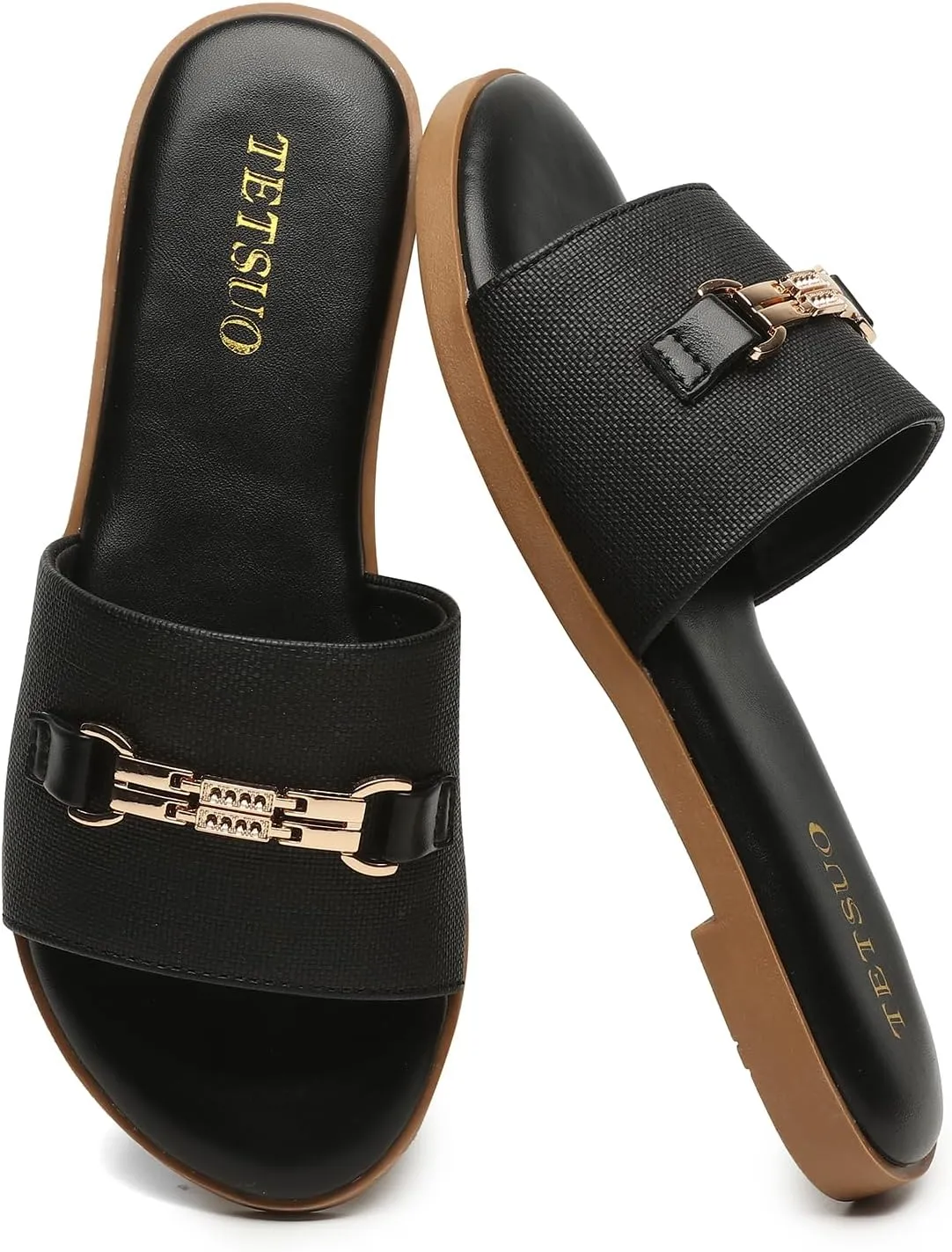 Flat Sandals for Women 2025 Slide Sandals Summer Fashion Women Dressy Slip on Shoes for Party Wedding Vacation Beach Walking Square Open Toe Shoes