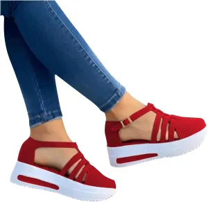 Flat Sandals for Women Sandals Women Comfy Platform Sandal Ring Toe Leather Slippers Shoes Casual Summer Beach Travel Sandals for Women 1dc3 Red