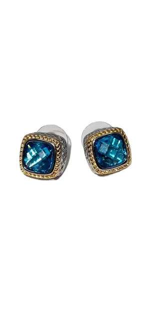 Framed Faceted Stud Earrings