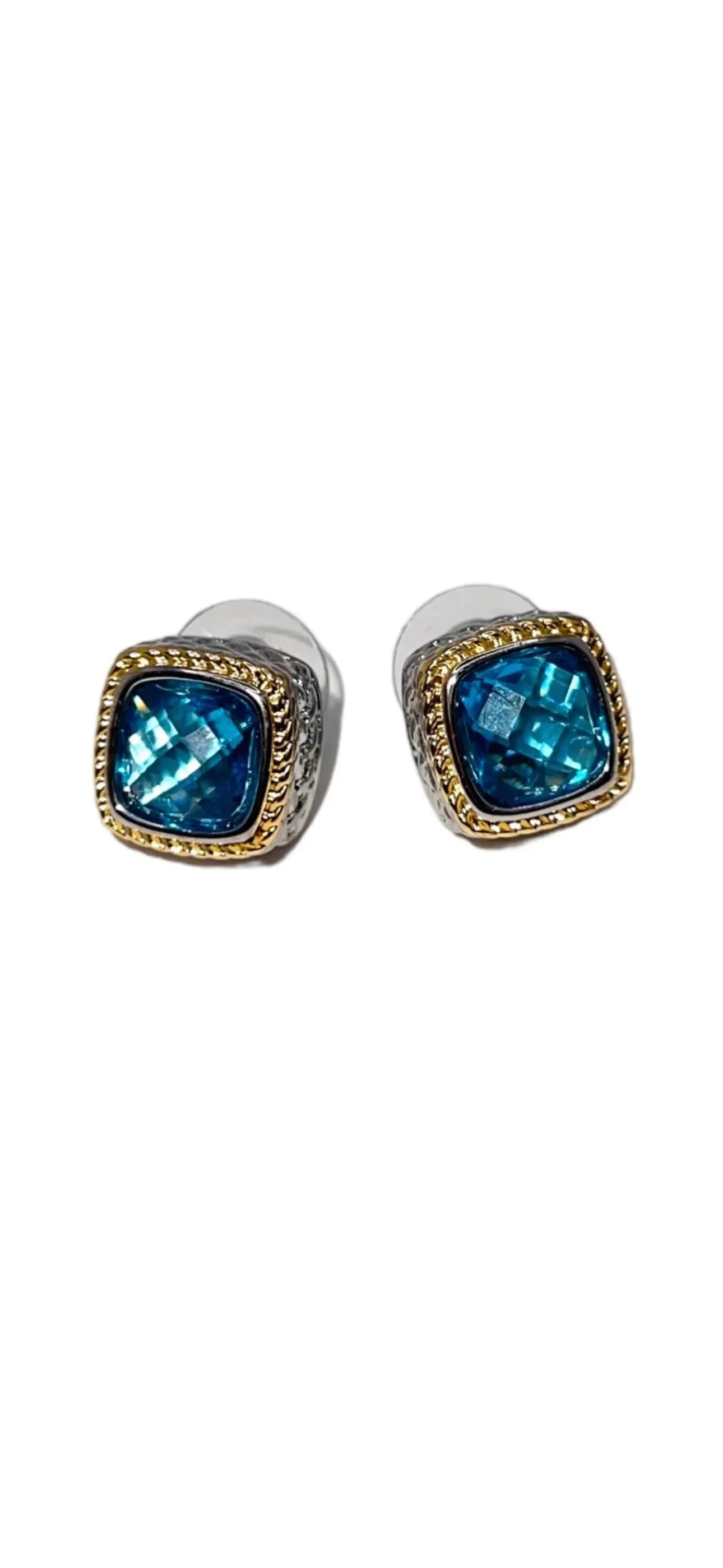 Framed Faceted Stud Earrings